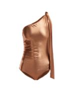 Matchesfashion.com Lisa Marie Fernandez - Arden One Shoulder Swimsuit - Womens - Bronze