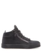 Giuseppe Zanotti Ricamo Mid-top Flocked-leather Trainers