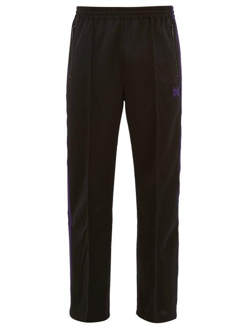 Matchesfashion.com Needles - Side Striped Jersey Track Pants - Mens - Black Purple
