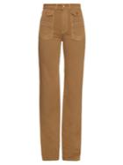 See By Chloé High-rise Flared Cotton-canvas Trousers