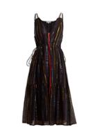 Matchesfashion.com Apiece Apart - Daphne Striped Cotton Blend Dress - Womens - Black Stripe
