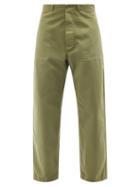 L.e.j - Pat A Cake Cotton-herringbone Trousers - Mens - Khaki