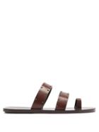 Matchesfashion.com Saint Laurent - Dwett Studded Leather Sandals - Mens - Dark Brown