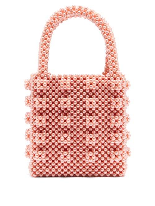 Matchesfashion.com Shrimps - Antonia Faux Pearl Embellished Bag - Womens - Pink