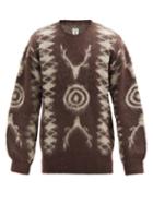 Matchesfashion.com South2 West8 - Logo-jacquard Mohair-blend Sweater - Mens - Brown