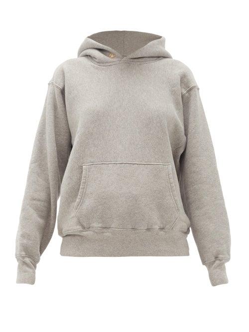 Matchesfashion.com Les Tien - Fleeceback Cotton-jersey Hooded Sweatshirt - Womens - Grey