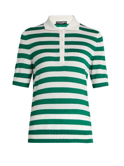 Dolce & Gabbana Short-sleeved Cashmere And Silk-blend Polo Top