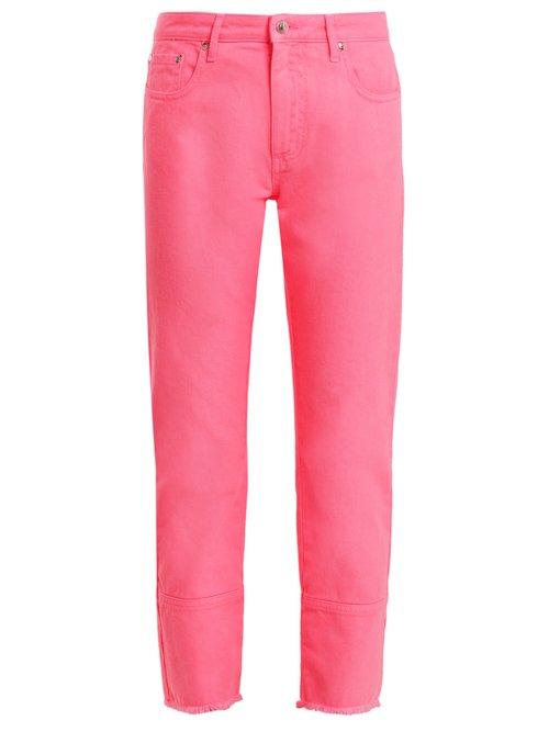 Matchesfashion.com Msgm - High Rise Straight Leg Jeans - Womens - Pink