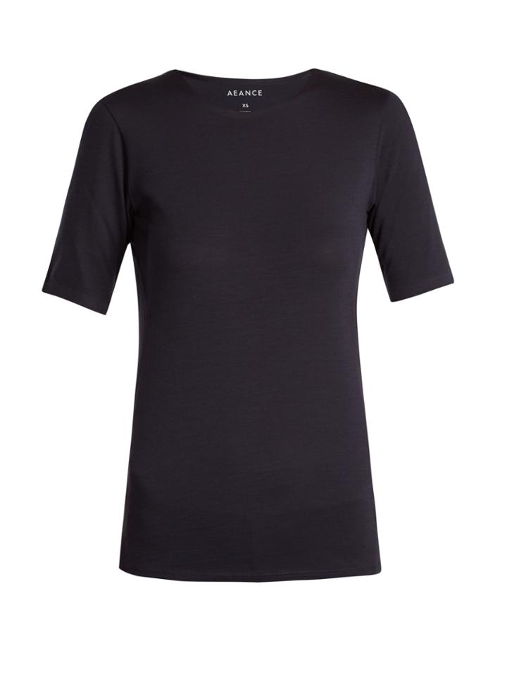 Aeance Short-sleeved Wool-blend Performance T-shirt