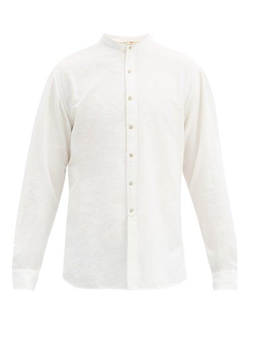 Matchesfashion.com Pro - Stand-collar Slubbed-cotton Shirt - Mens - Cream