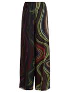 Matchesfashion.com By. Bonnie Young - Asylum Print Wide Leg Silk Chiffon Trousers - Womens - Multi