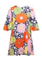 Matchesfashion.com Dodo Bar Or - Zosha Floral Print Crepe Mini Dress - Womens - Navy Multi