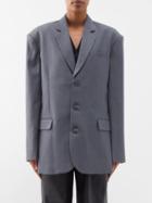 The Frankie Shop - Gelso Oversized Tencel-blend Blazer - Womens - Dark Grey