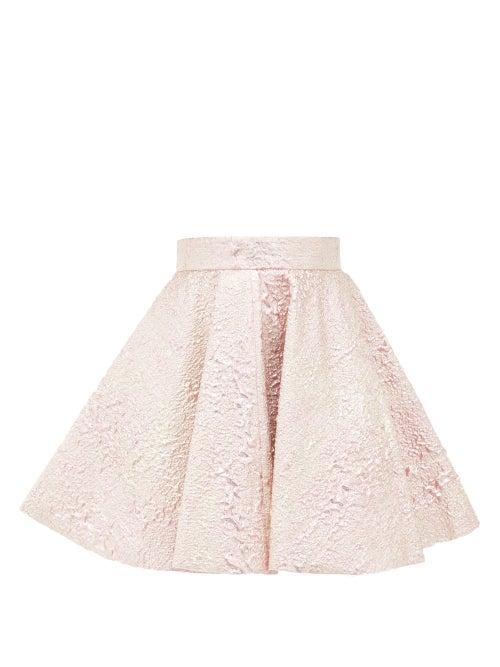 Matchesfashion.com Dolce & Gabbana - High-rise Textured Metallic Mini Skirt - Womens - Pink Multi