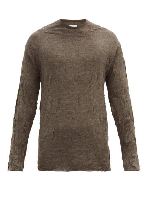 Matchesfashion.com Sasquatchfabrix - Shiwa Shiwa Crinkled-jersey T-shirt - Mens - Brown