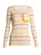 Sonia Rykiel Ruffle-trim Striped Sweater