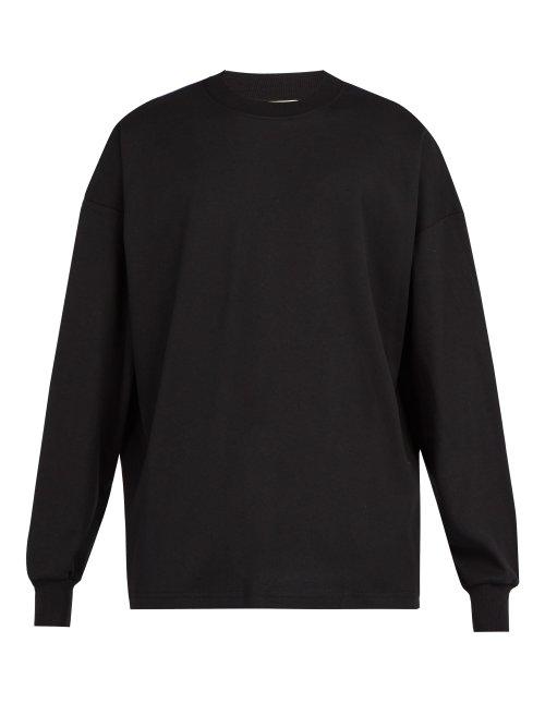 Matchesfashion.com 1017 Alyx 9sm - Recycled Motif Cotton Blend Long Sleeved T Shirt - Mens - Black
