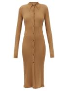 Matchesfashion.com Dodo Bar Or - Ella Ribbed Midi Dress - Womens - Brown