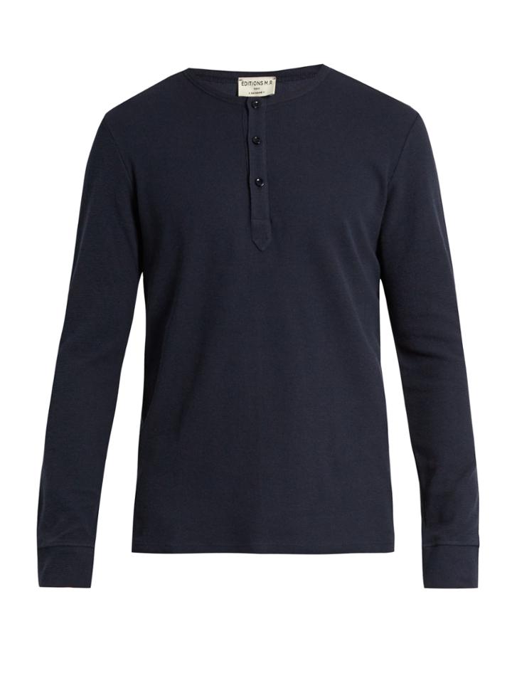 Éditions M.r Long-sleeved Waffle-knit Cotton-jersey T-shirt