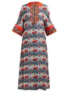 Matchesfashion.com Rianna + Nina - Amanda Silk Carnival Coat Dress - Womens - Red Multi