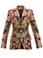 Matchesfashion.com Andrew Gn - Peak Lapel Floral Brocade Blazer - Womens - Black Multi