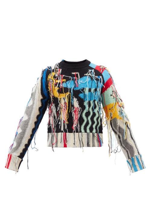 Charles Jeffrey Loverboy - Guddle Tasselled Wool-blend Sweater - Mens - Black