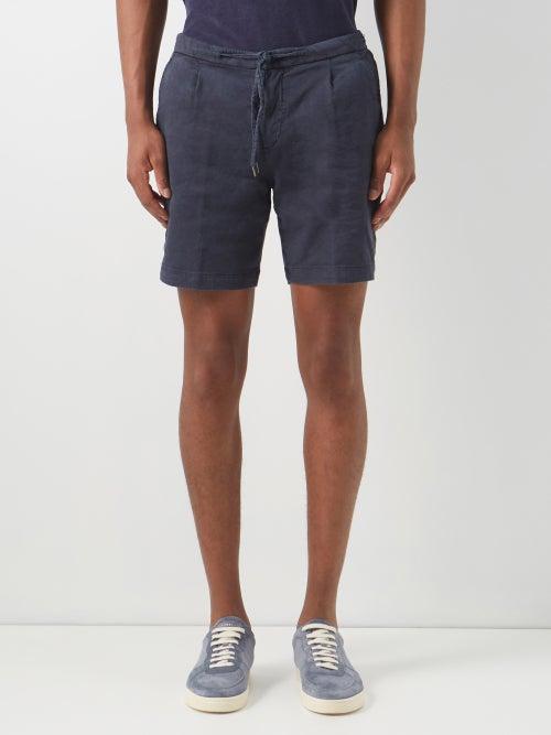 Thom Sweeney - Drawstring-waist Linen Shorts - Mens - Navy