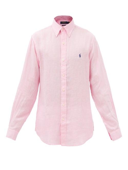 Polo Ralph Lauren - Logo-embroidered Linen Shirt - Mens - Light Pink