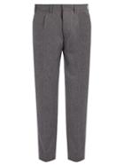 Matchesfashion.com The Gigi - Wool Blend Flannel Trousers - Mens - Grey