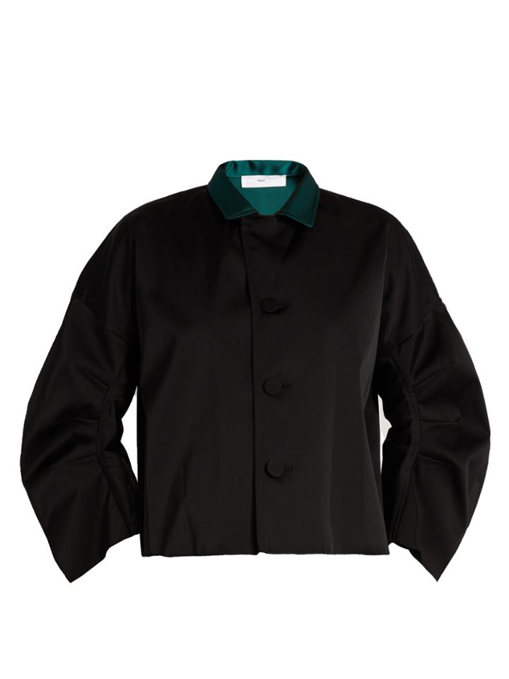 Toga Contrast-collar Satin Jacket