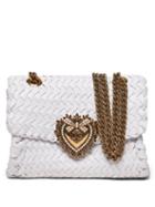 Matchesfashion.com Dolce & Gabbana - Devotion Small Woven-leather Shoulder Bag - Womens - White