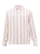 Matchesfashion.com Saturdays Nyc - Perry Candy Striped Patch Pocket Lyocell Shirt - Mens - Pink White