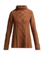Matchesfashion.com Queene And Belle - Hester Cable Knit Cashmere Sweater - Womens - Brown