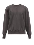 Les Tien - Cropped Brushed-back Cotton Sweatshirt - Mens - Black