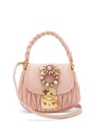 Matchesfashion.com Miu Miu - Coffer Mattelass Leather Cross Body Bag - Womens - Pink