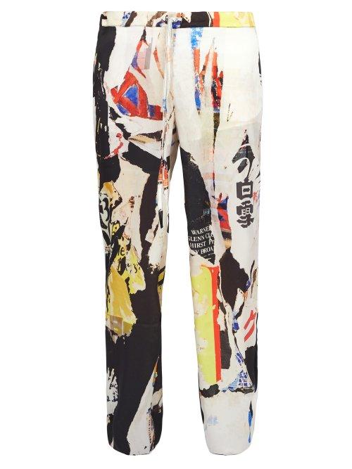 Matchesfashion.com Marques'almeida - Wide Leg Printed Satin Trousers - Mens - Multi