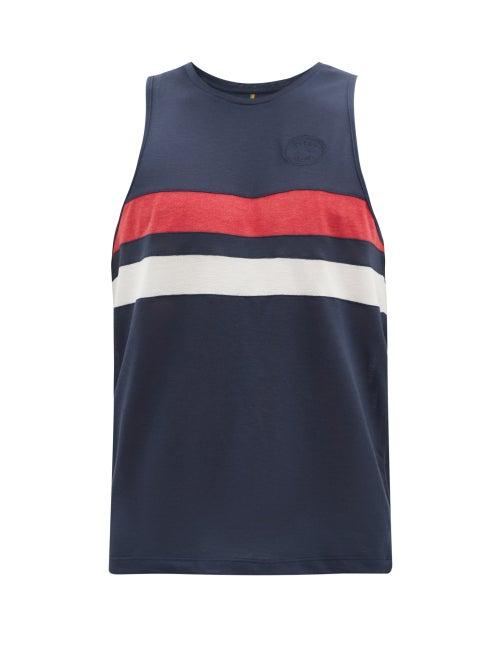 Mens Activewear Iffley Road - Lancaster Striped Drirelease-piqu Tank Top - Mens - Grey