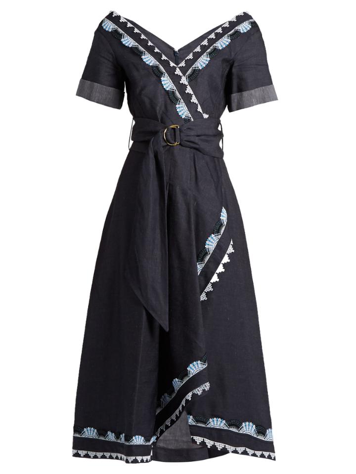 Peter Pilotto V-neck Cotton And Linen-blend Dress