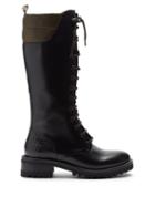Matchesfashion.com Fabrizio Viti - Gabel Lace-up Leather Knee Boots - Womens - Black Multi