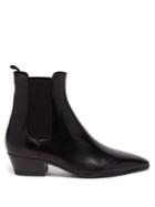 Saint Laurent - Cuban-heel Leather Chelsea Boots - Womens - Black