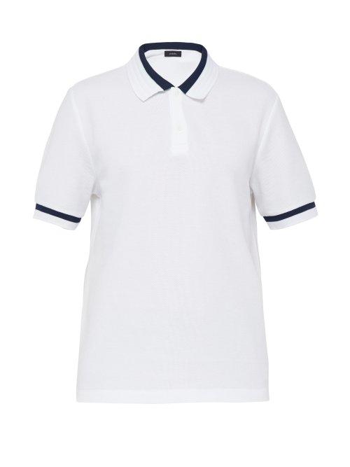 Matchesfashion.com Joseph - Contrast Trim Cotton Piqu Polo Shirt - Mens - White