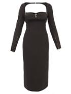 Jacquemus - Terra Cutout-back Crepe Midi Dress - Womens - Black