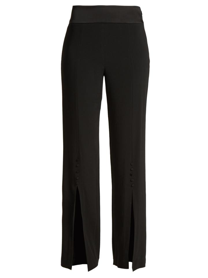 Jonathan Simkhai High-rise Slit-hem Crepe Trousers