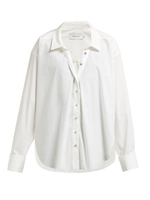 Matchesfashion.com Marques'almeida - Ring Detail Raw Hem Cotton Shirt - Womens - White