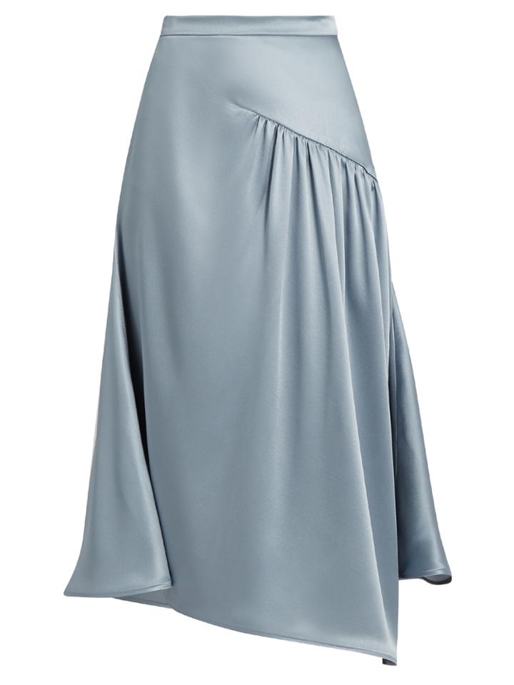 Sies Marjan Gathered Silk-charmeuse Skirt
