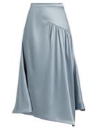 Sies Marjan Gathered Silk-charmeuse Skirt