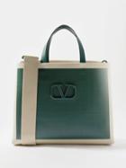 Valentino Garavani - Logo-plaque Canvas Tote Bag - Mens - Green Multi