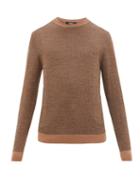 Matchesfashion.com Fendi - Ff-jacquard Virgin-wool Sweater - Mens - Beige