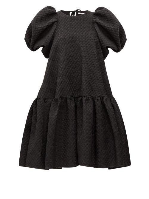 Matchesfashion.com Cecilie Bahnsen - Alexa Puff-sleeve Floral-matelass Dress - Womens - Black