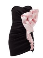 Matchesfashion.com Alexandre Vauthier - Strapless Ruffled Crepe Mini Dress - Womens - Black